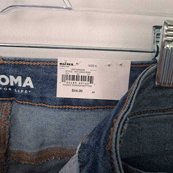 Sonoma Straight Crop High Rise Jeans Blue Denim Size 6 NWT - Picture 6 of 7